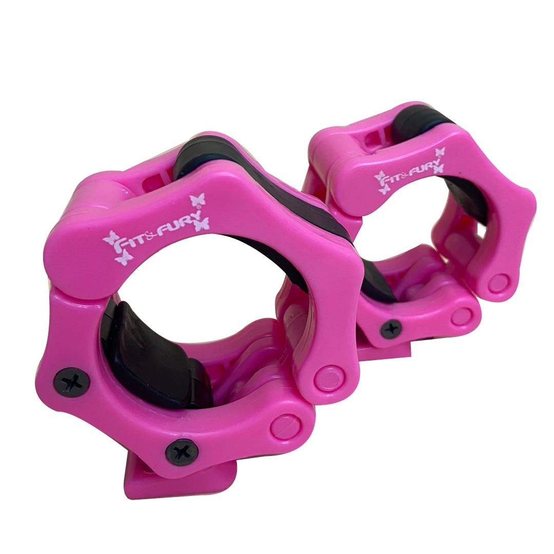Seguro para barra olímpica gym| Collarín topes clips | Rosa