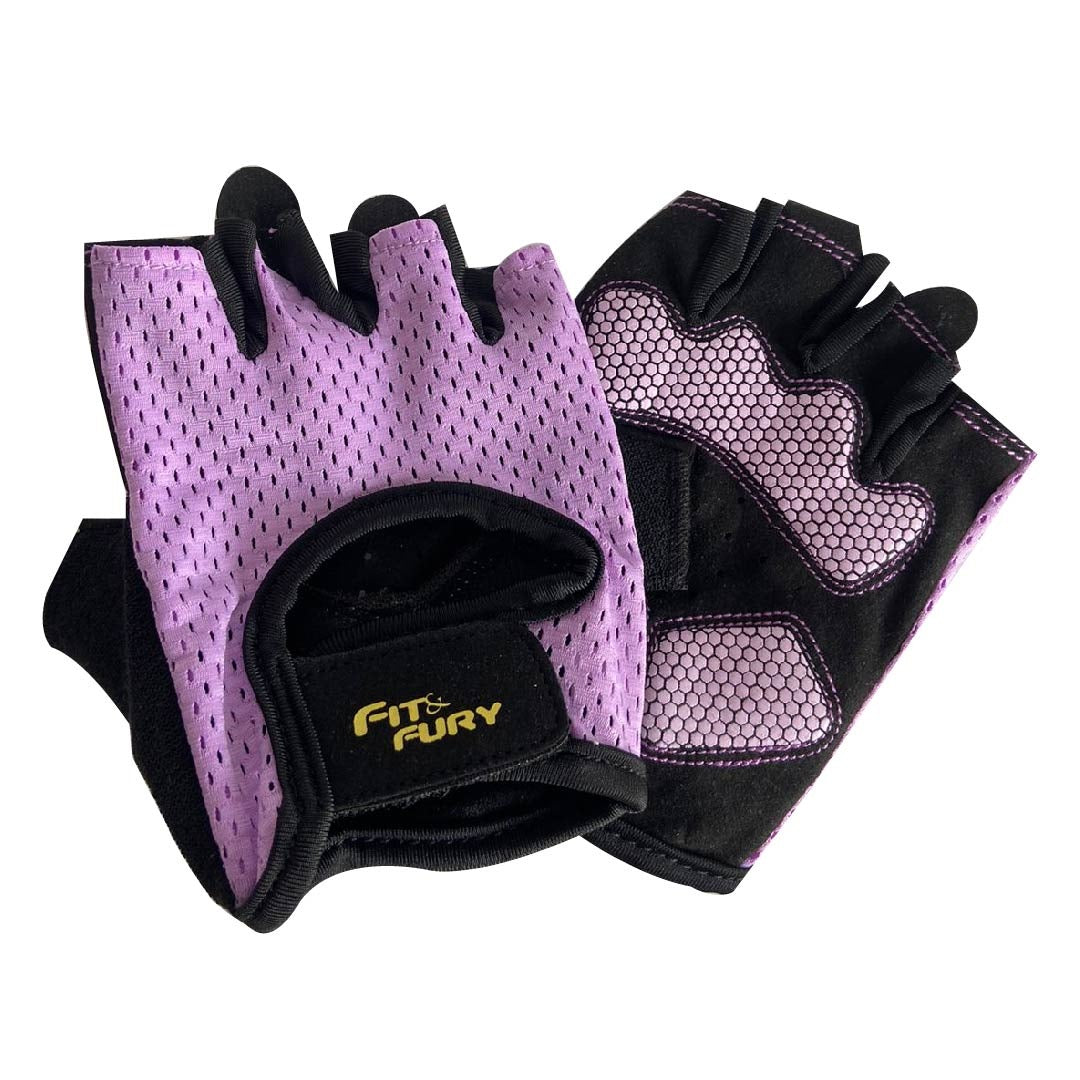 Guantes para entrenar gym|Entrenamiento de pesas| basic lila