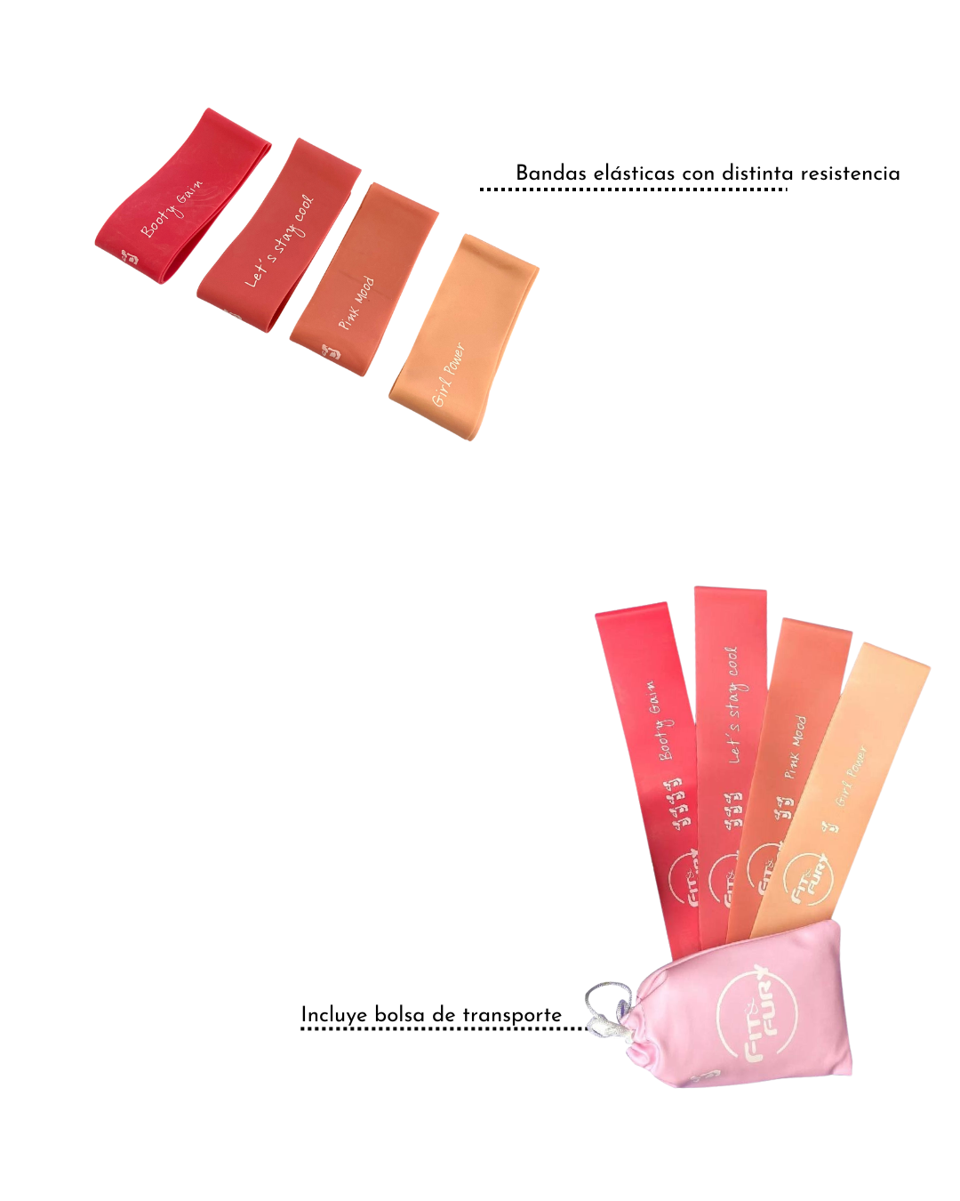 Set x 4 bandas elásticas de resistencia- Edición Motivación