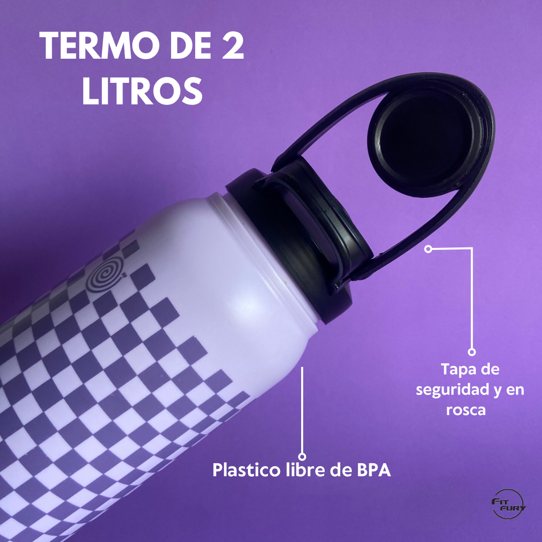Termo de 2 litros antiderrame| Termo botella de agua libre de BPA