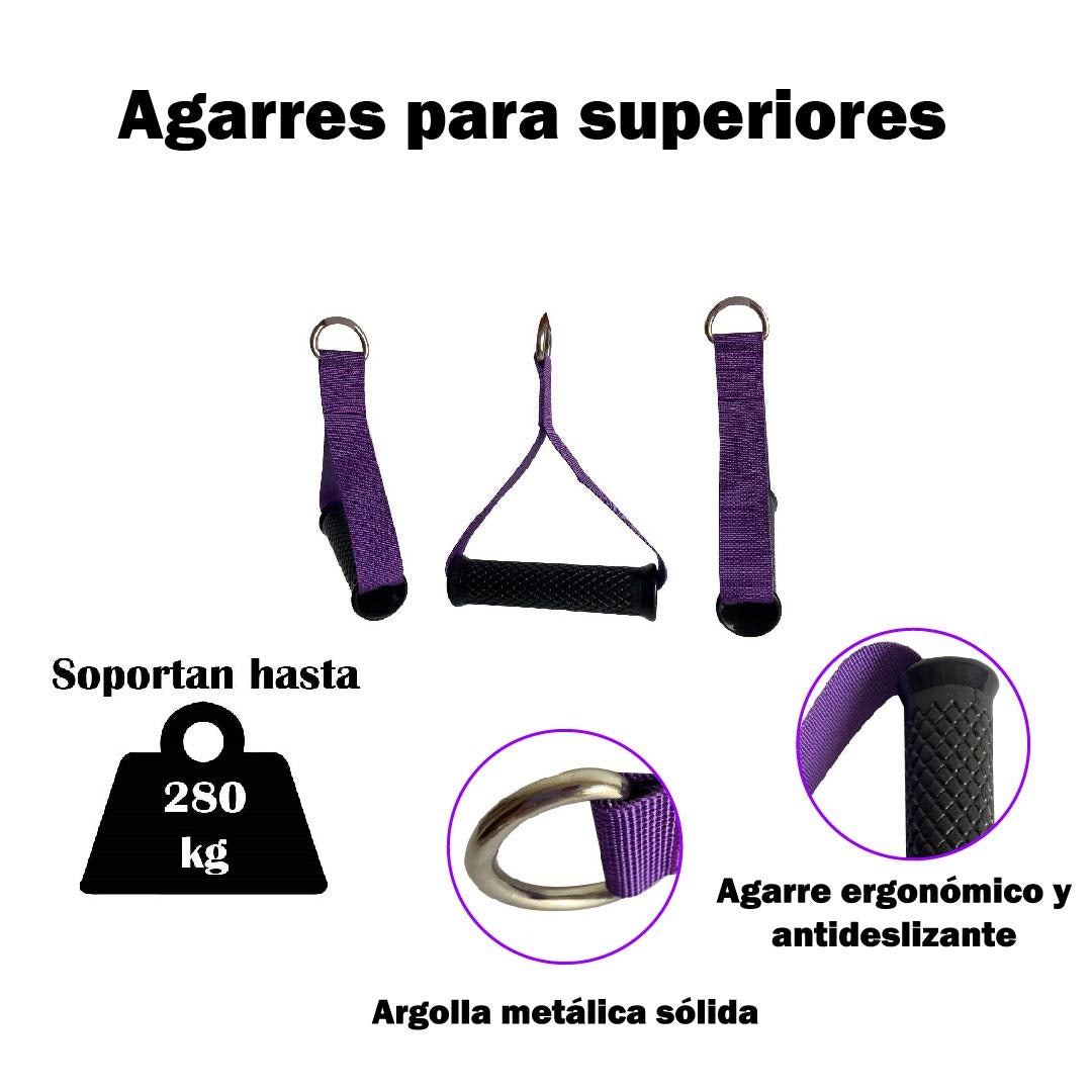 Agarres accesorio para máquina polea|Morado