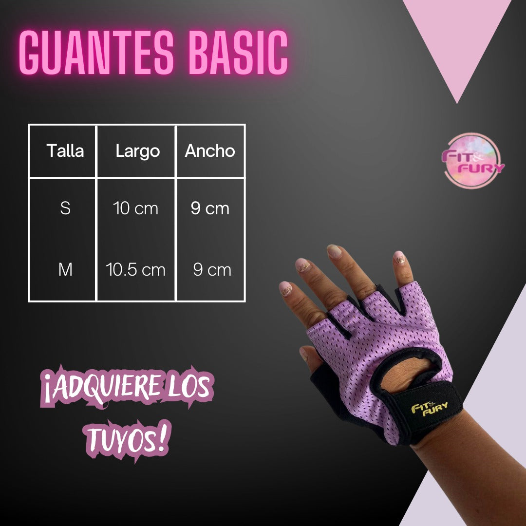 Guantes para entrenar gym|Entrenamiento de pesas| basic lila