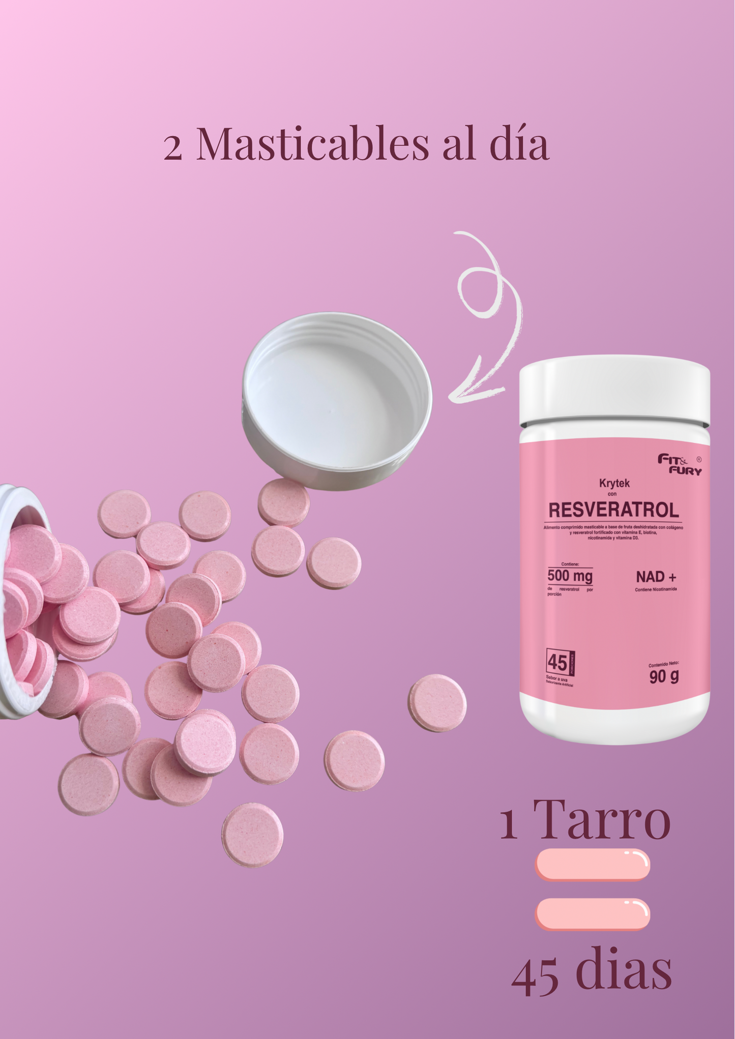 Resveratrol con colágeno hidrolizado•biotina•Nicotinamida•Vitamina E