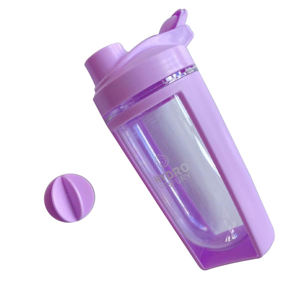 Shaker curvo | Vaso mezclador para suplementos | edición lila