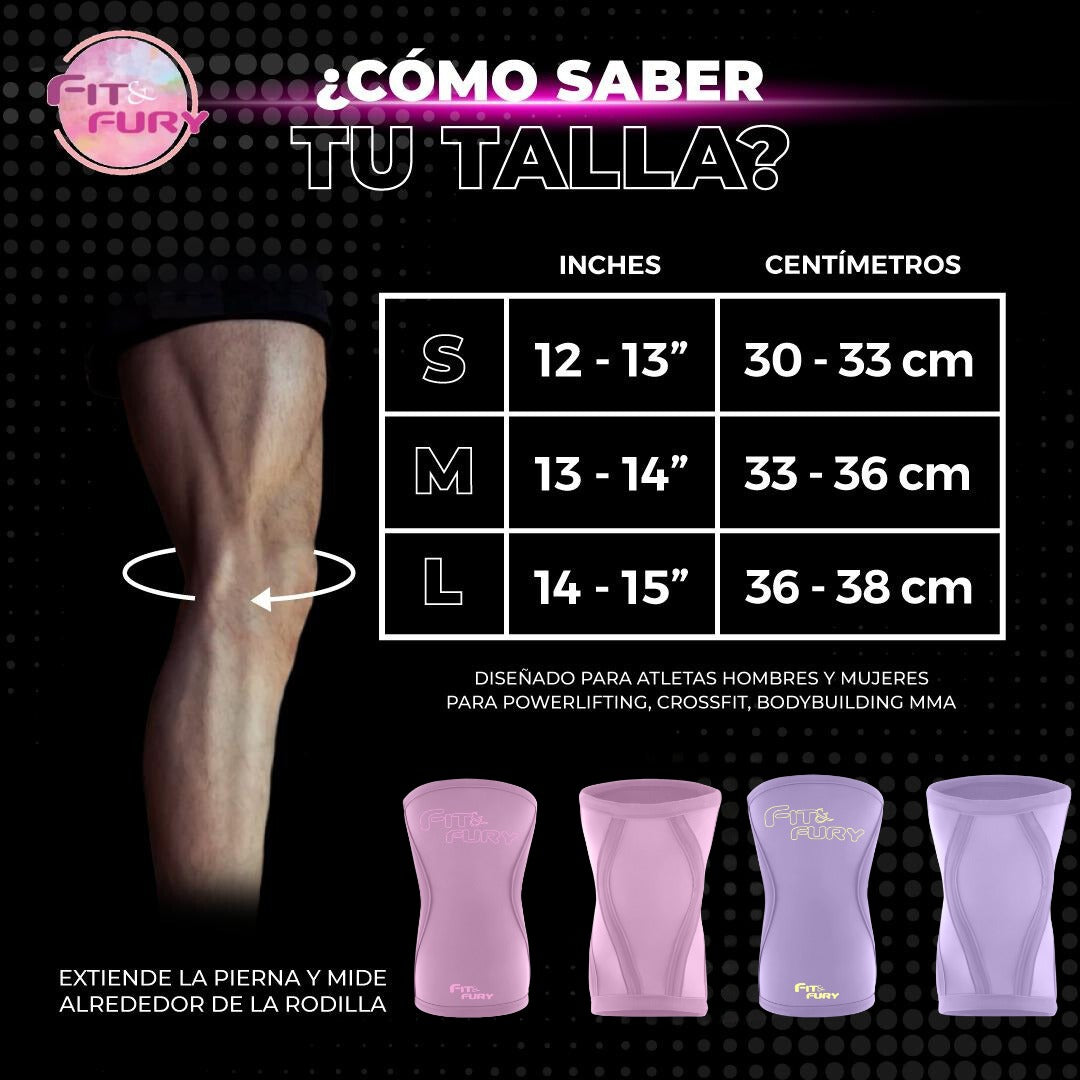 Rodillera Deportiva de Compresión Ajustable para Entrenamiento y Recuperación | rodilleras de 7 mm| Lila