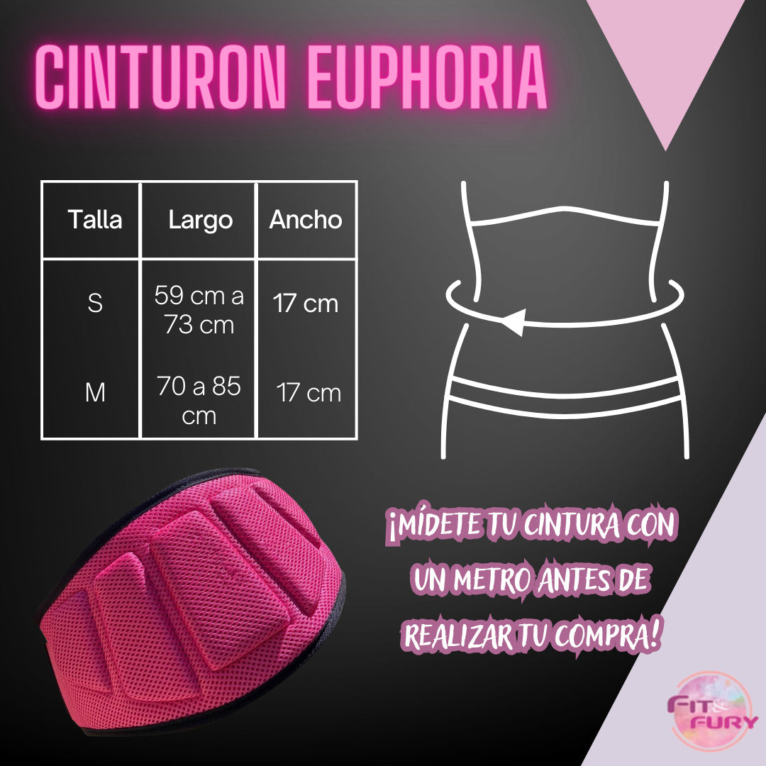 Cinturón gym para levantar pesas Euphoria Rosa