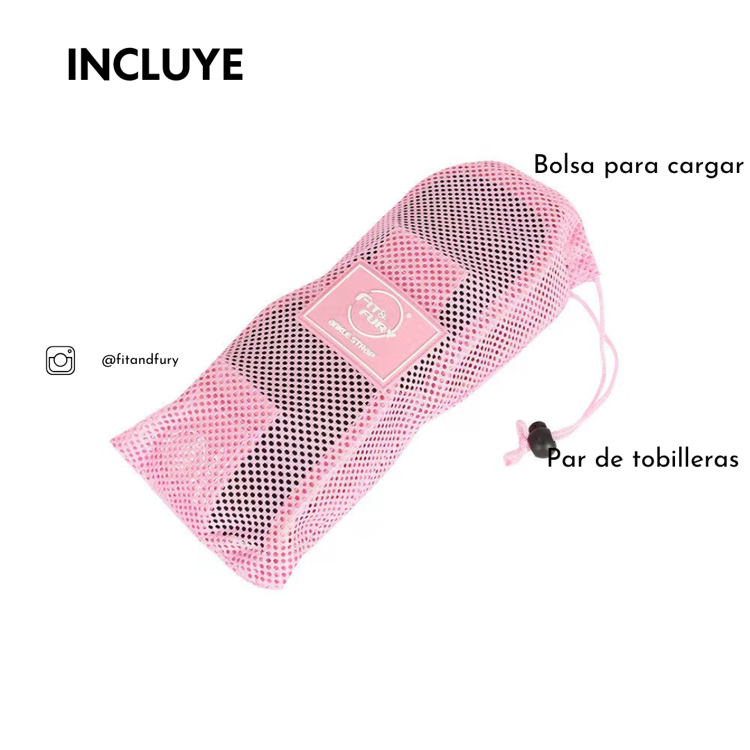 Tobilleras para la polea baja- Ankle Straps 3PRO Rosa