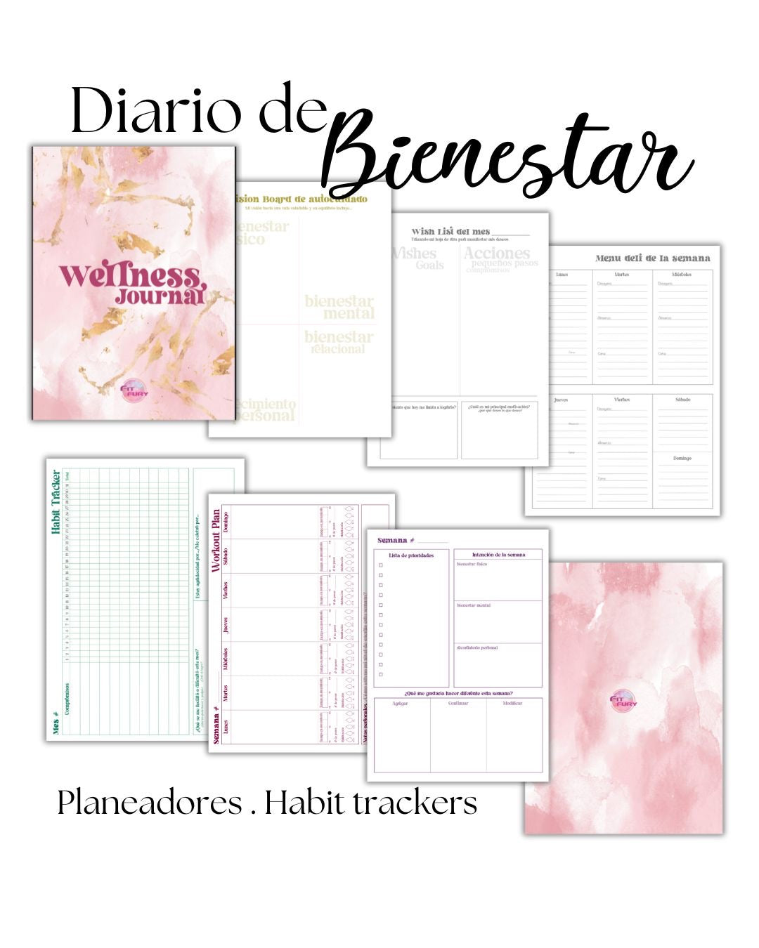 Bienestar total: Journal digital para tu salud y entrenamiento|Wellness journal
