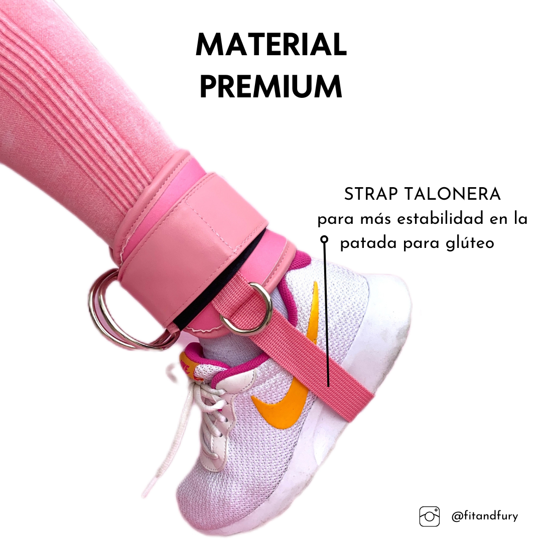 Tobilleras para la polea baja- Ankle Straps 3PRO Rosa
