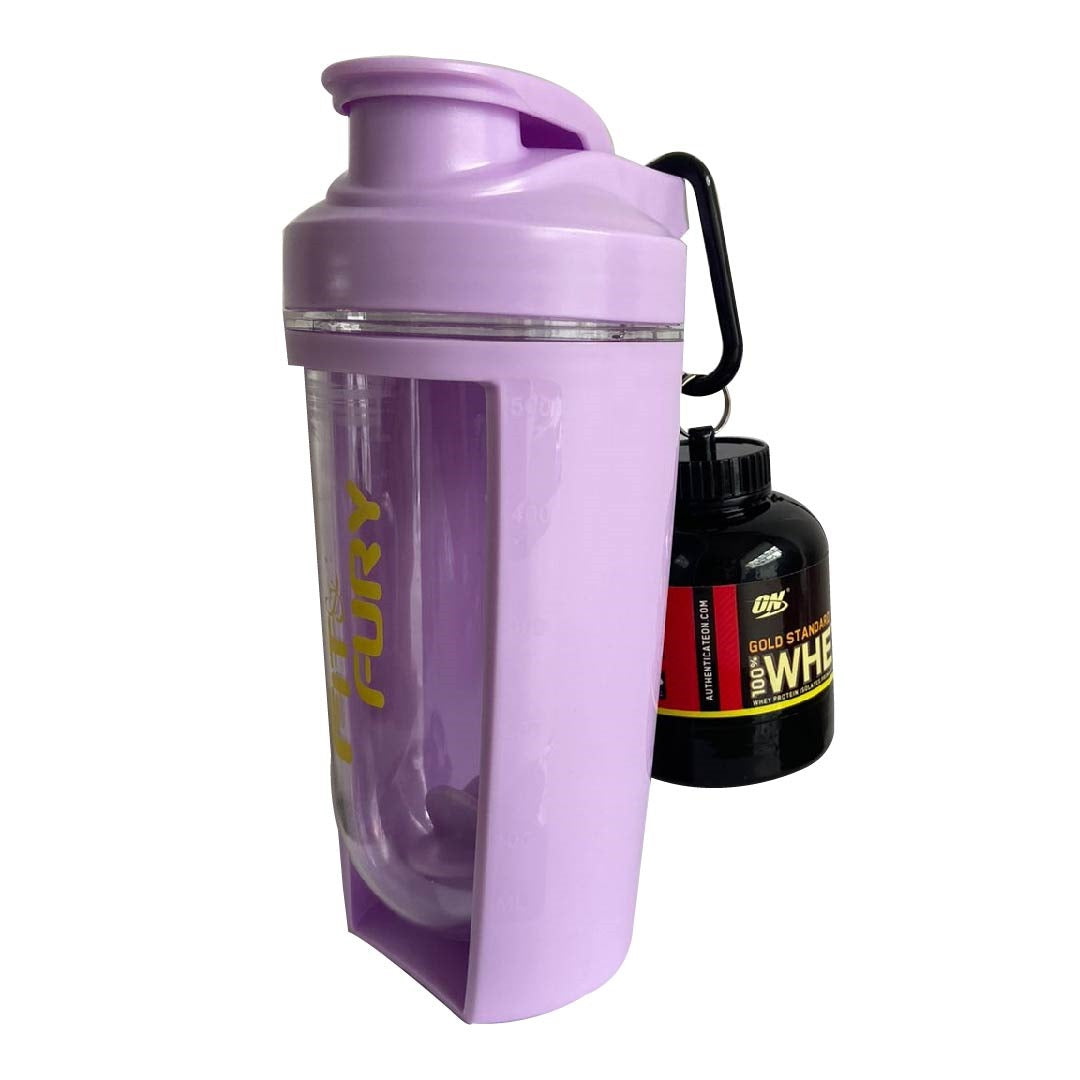 Llavero porta proteína 100 ml|vaso porta suplementos blanco