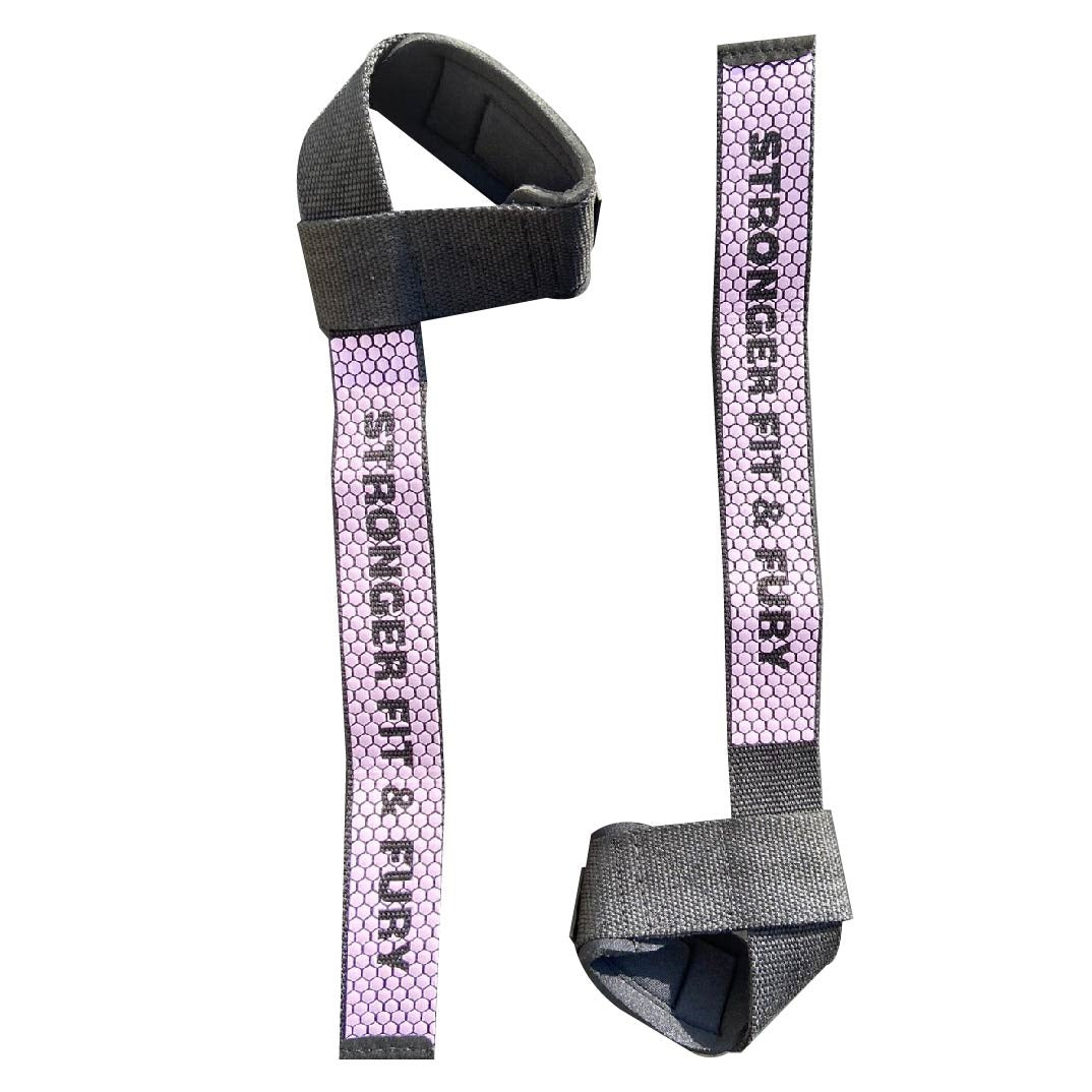 Straps gym para levantar pesas con correas antideslizantes color lila