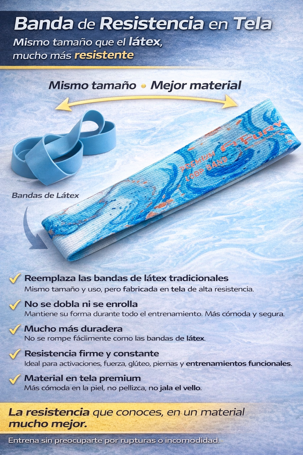 Banda de resistencia | Banda elástica loop band| Resistencia Media/fuerte| morada