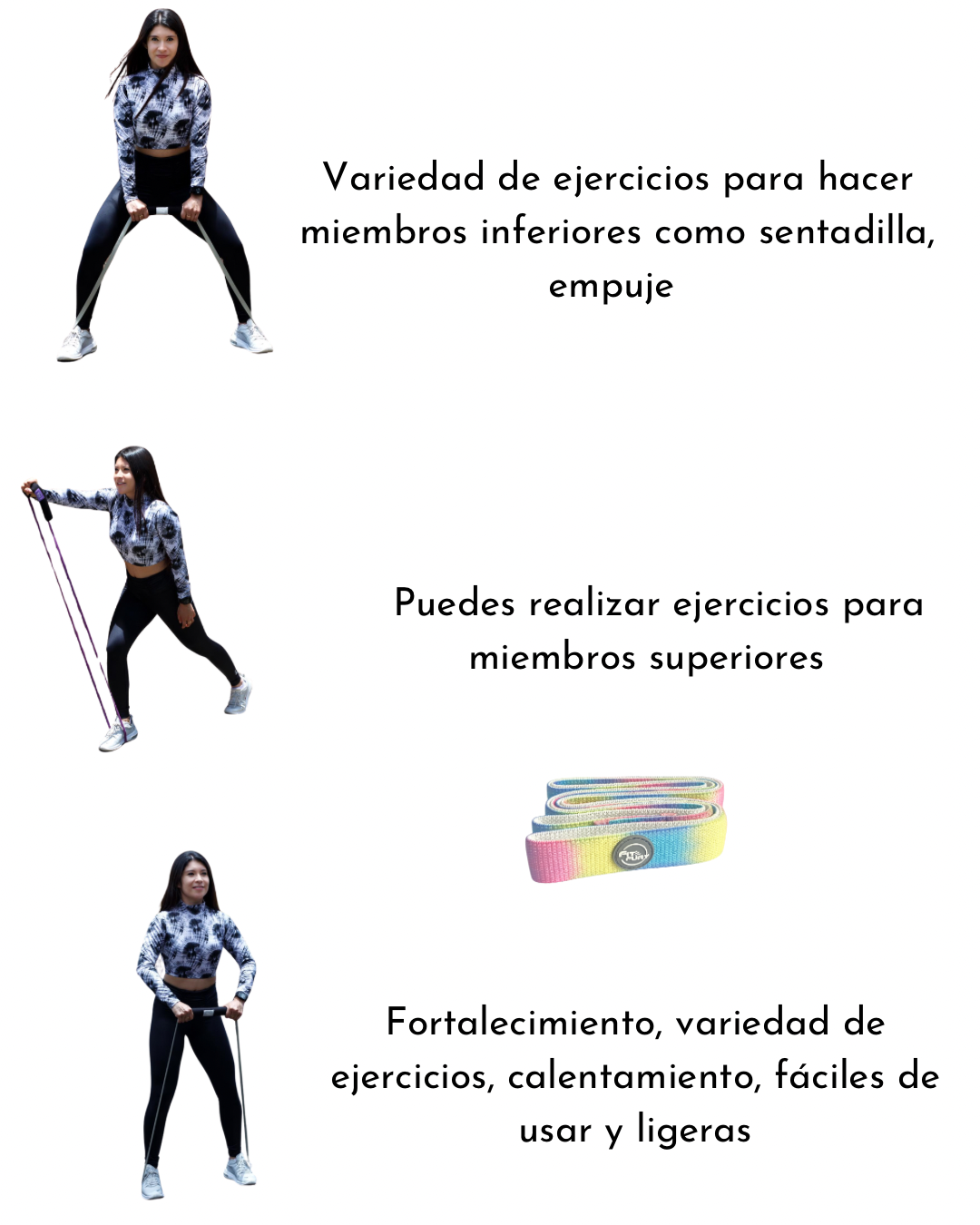 Banda elástica de resistencia en tela | banda larga de poder | liga de ejercicio colorful