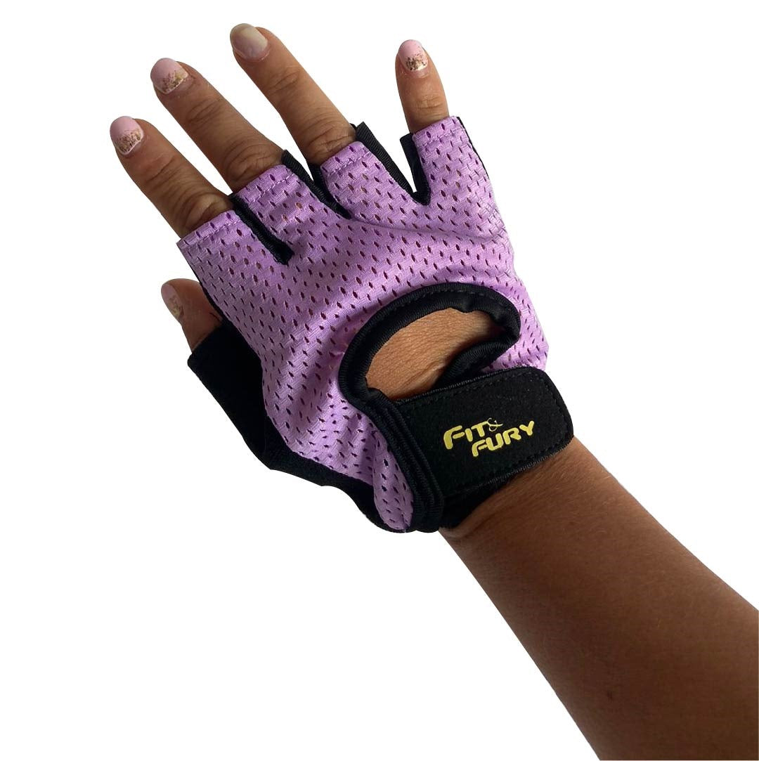 guantes gym para pesas fitnes en color morado