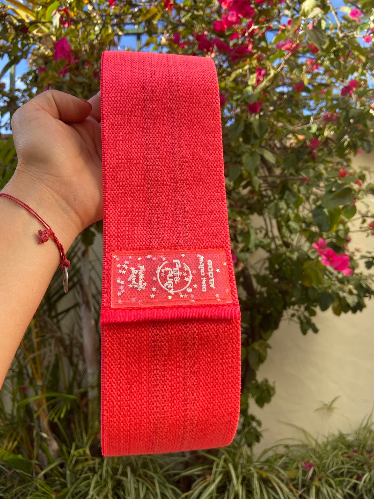 Banda elástica resistencia tela fitness pro| Banda para hacer ejercicio| edición Cereza neón | Resistencia fuerte