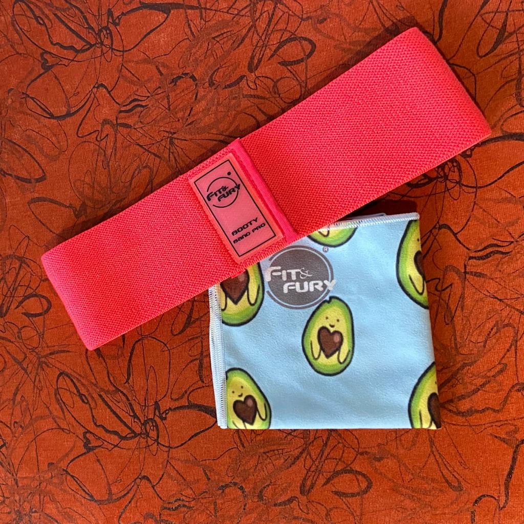 Banda elástica resistencia tela fitness pro| Banda para hacer ejercicio| edición Cereza neón | Resistencia fuerte