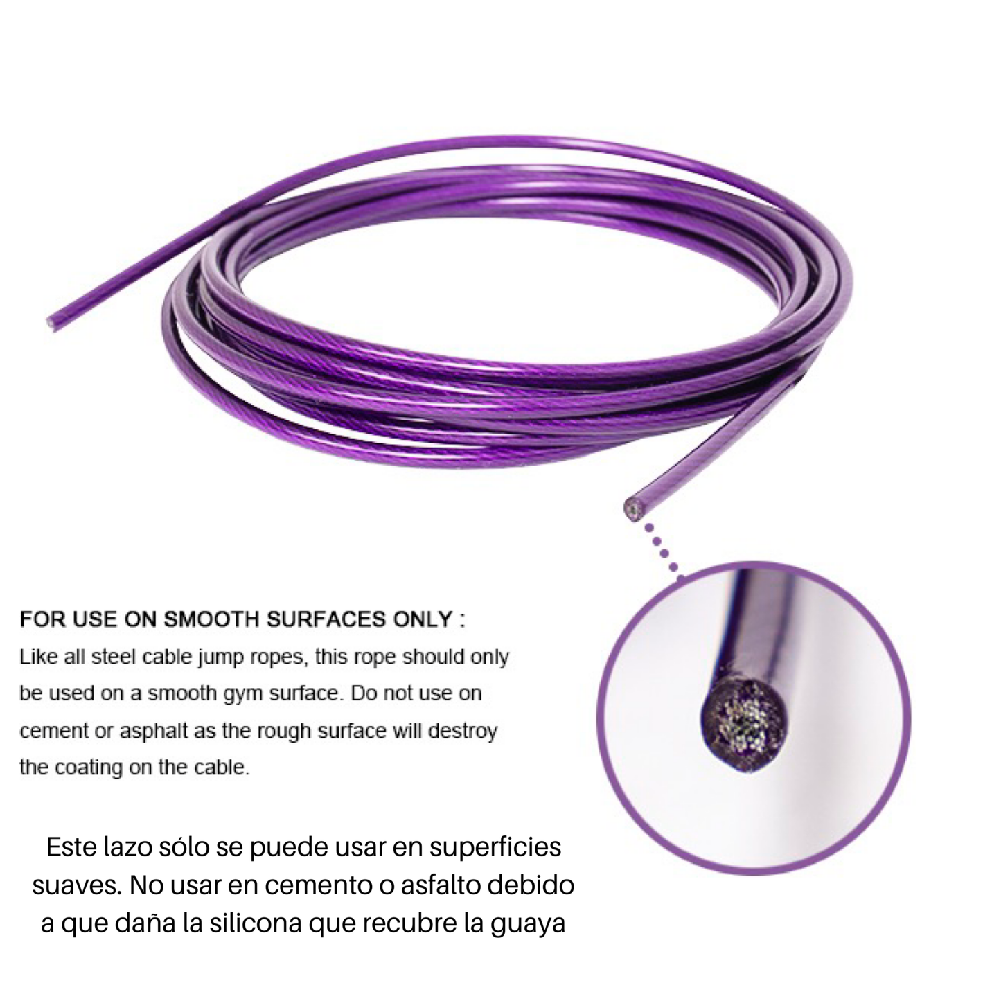 Lazo cuerda para saltar ejercicio cardio | lazo de velocidad morado