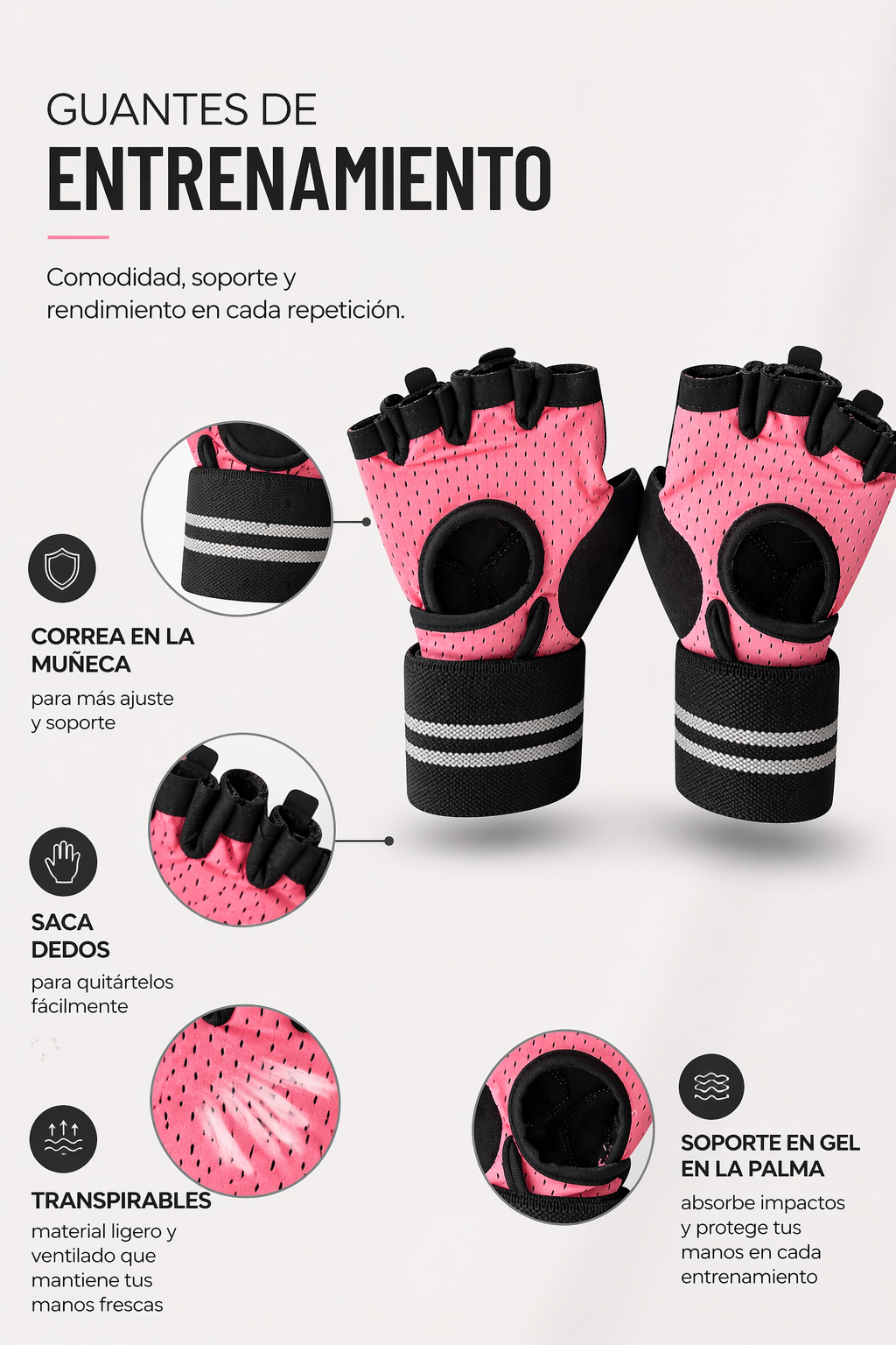 Guantes con Muñequera Level