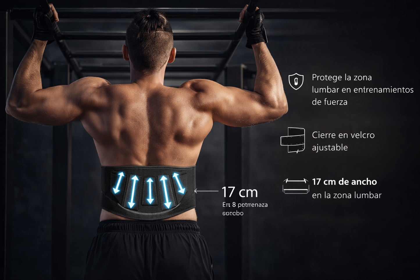 Cinturón gym de Neopreno Negro| Cinturón Halterofilia