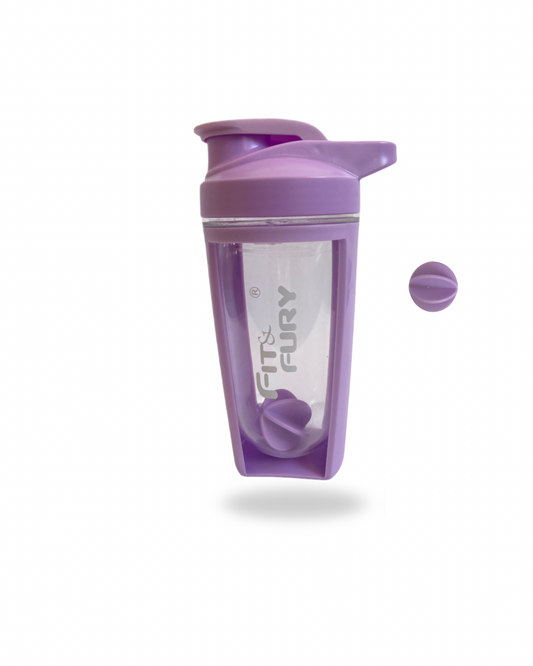 Shaker curvo | Vaso mezclador para suplementos | edición lila