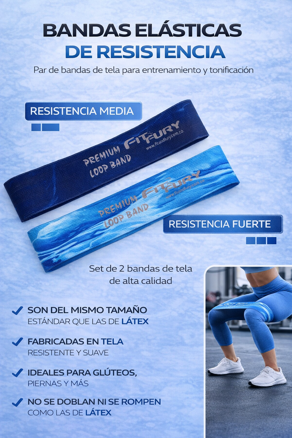 Set x 3 bandas de tela