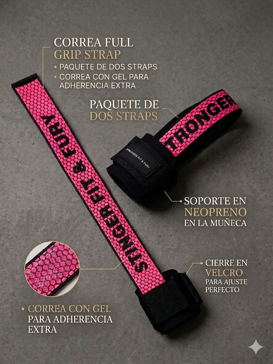 Straps con Muñequera- Full Progrip Straps